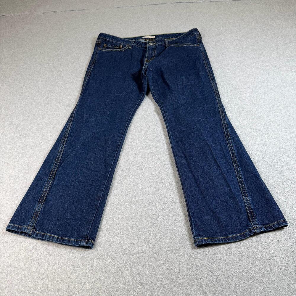 Levis Noughties Bootcut Jeans Women 34 Low Rise Dark Wide Leg Stretch Denim Y2K